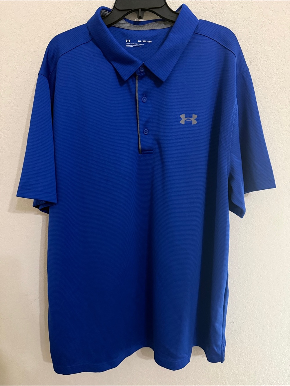 NWOT Under Armour 3X Men's Blue Performance Polo with Logo